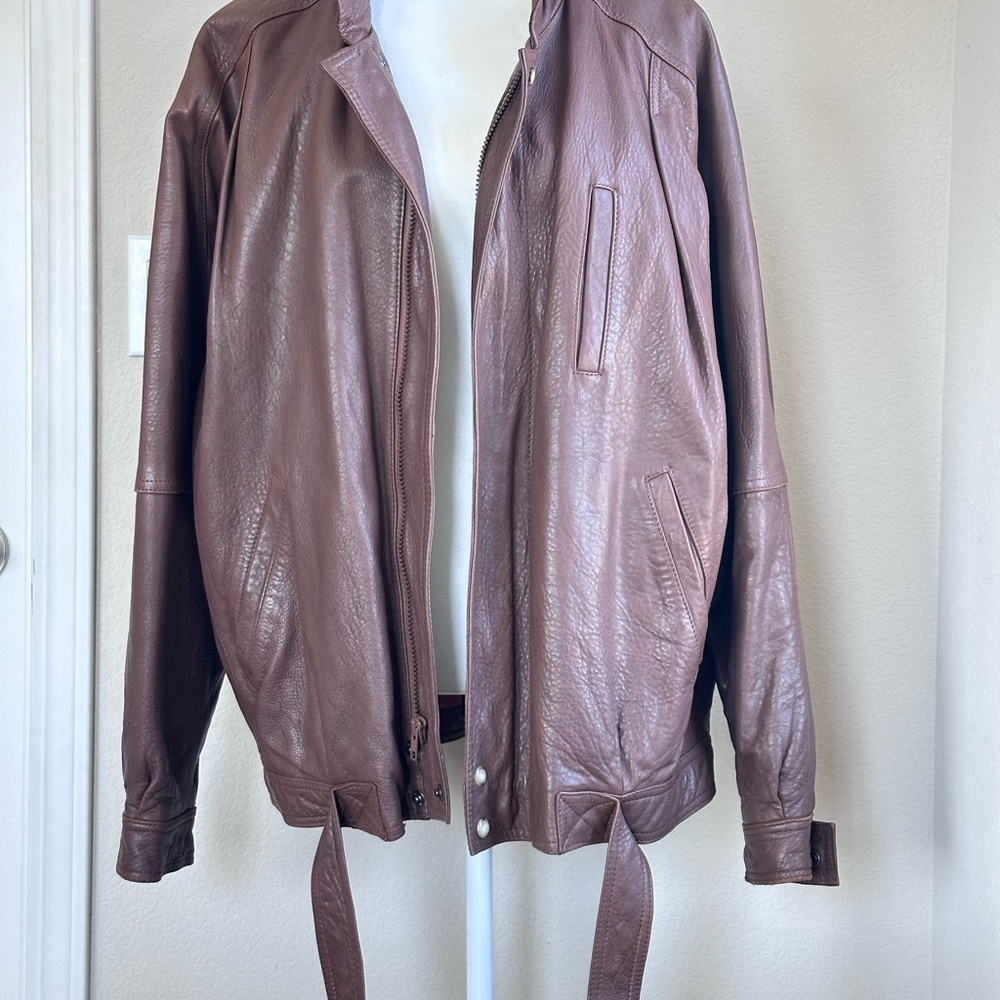 Vintage Brown “Pour Le Sport” Leather Moto Jacket 1980’s